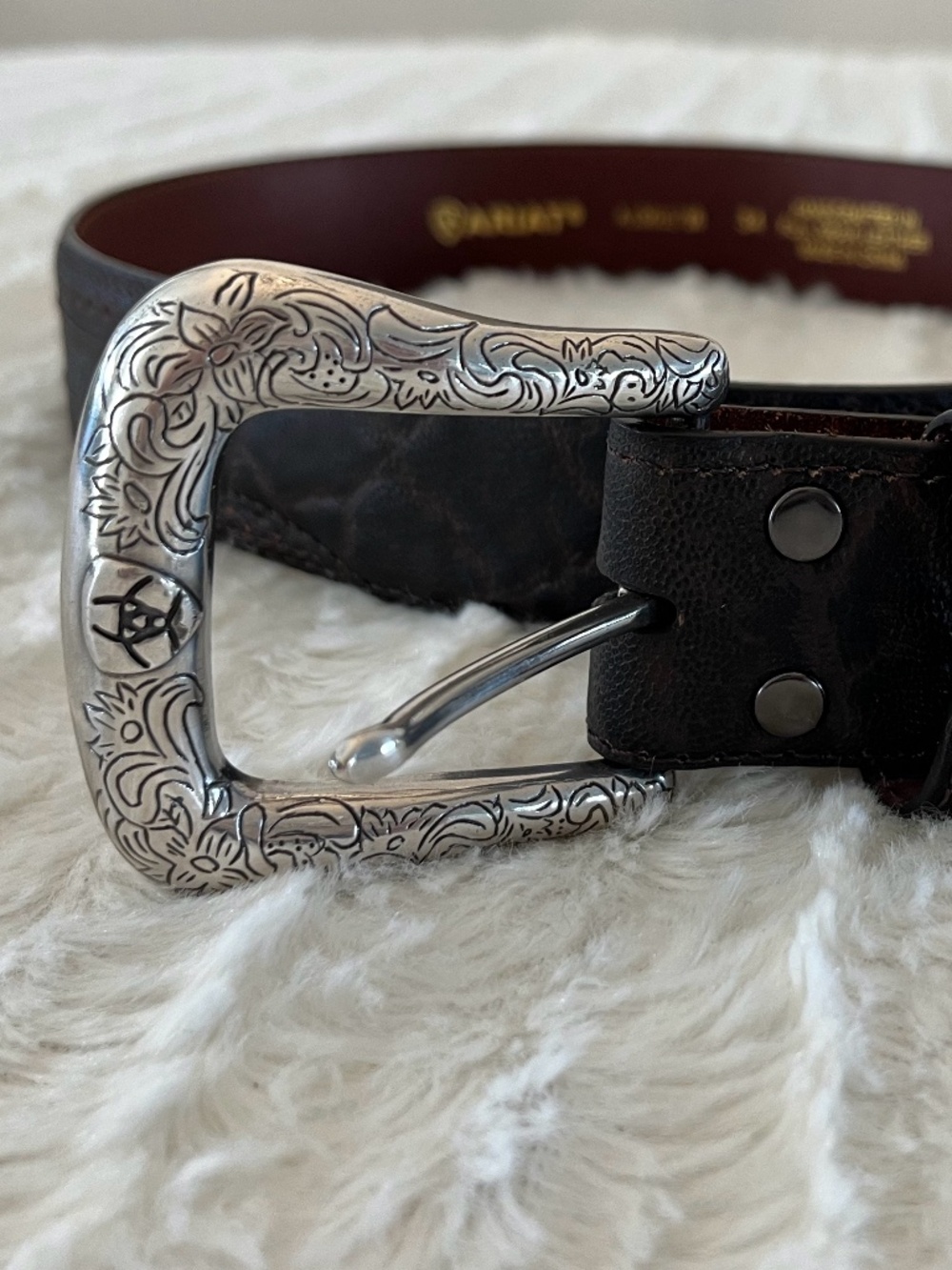 Ariat brown leather western belt - size 34